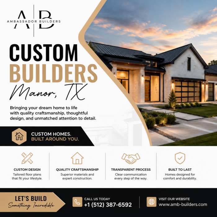 Build Your Dream Home with Custom Builders Manor TX
