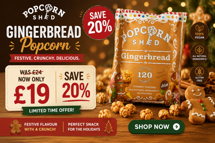 Festive Gingerbread Popcorn Snack Packs | Only £19 Limited Offer