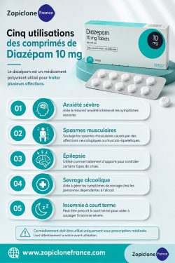 Cinq utilisations des comprimés de Diazépam 10mg