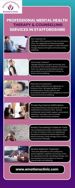 Professional Mental Health Therapy & Counselling Services in Staffordshire
