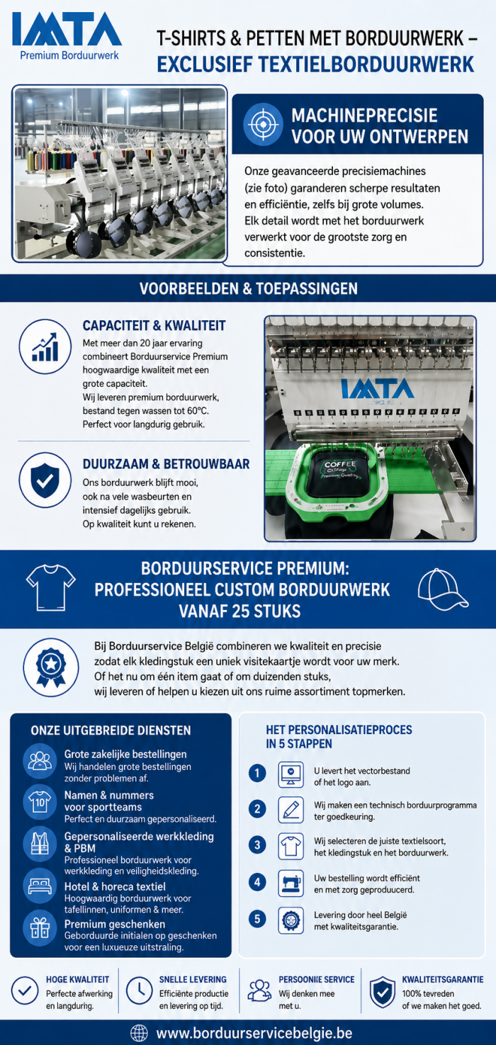 T-shirts & Petten Met Borduurwerk -Exclusief Textielborduurwerk