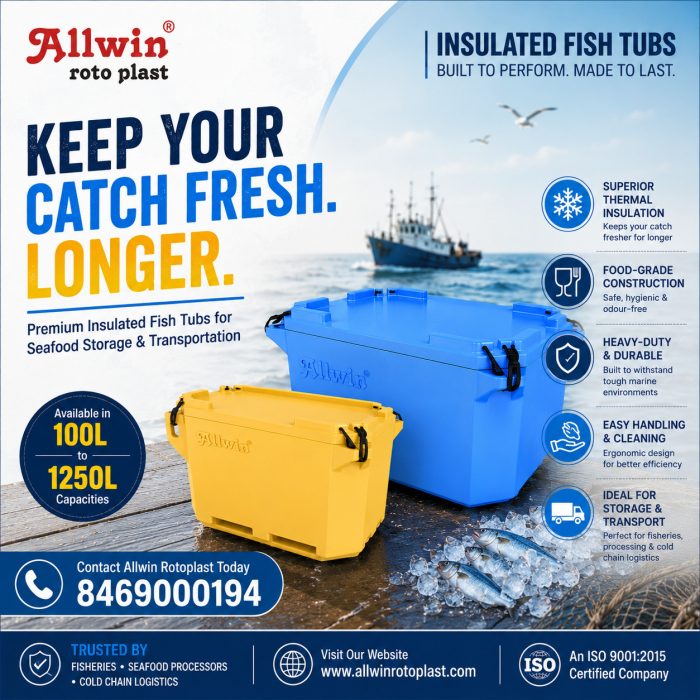 Insulated Fish Tubs Manufacturer in India | Plastic Fish Storage Containers