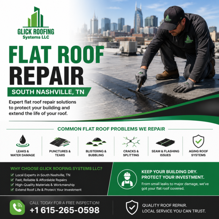 Reliable Flat Roof Repair South Nashville TN for Businesses