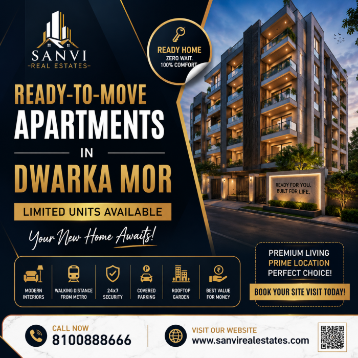 Ready-to-Move Apartments in Dwarka Mor – Limited Units Available