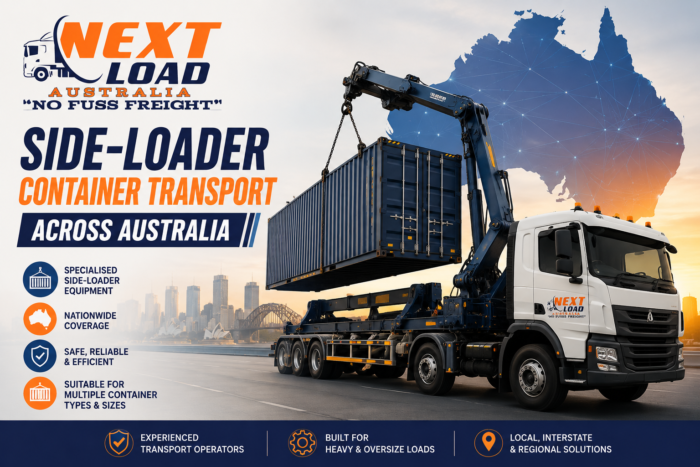 Side Loader Container Transport Australia | Safe & Reliable Container Delivery