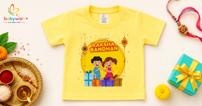 Personalized Rakhi T-Shirt for Kids | Custom Brother Sister Raksha Bandhan T-Shirt | Babywish