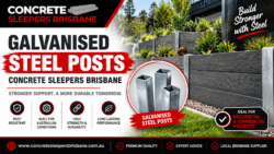 Galvanised Steel Posts & Plain Grey Concrete Sleepers for Durable Retaining Walls