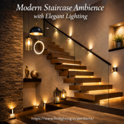 Modern Staircase Ambience with Elegant Lighting