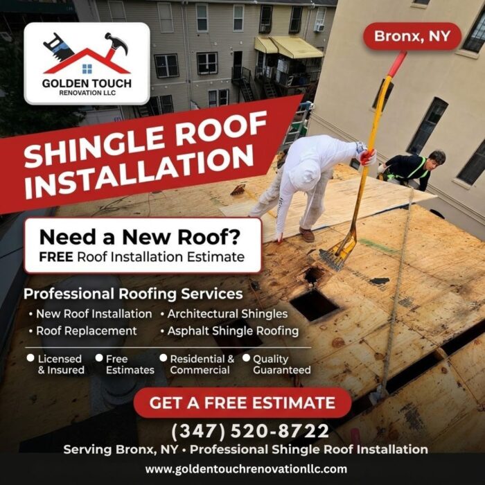 Reliable Shingle Roof Installation Services in Bronx NY