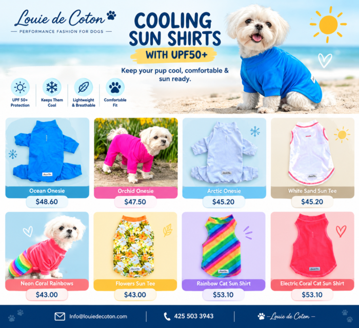 Dog Cooling Sun Shirts | Comfortable UPF 50+ Wear