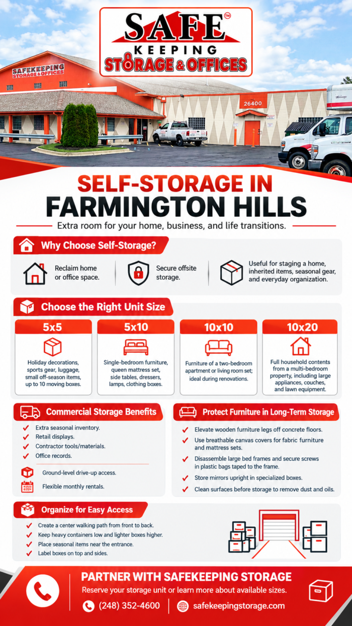 Make More Room with Convenient Self-Storage in Farmington Hills