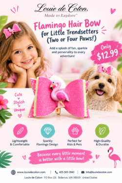 Handmade Bows for Dogs | Cute Flamingo Style