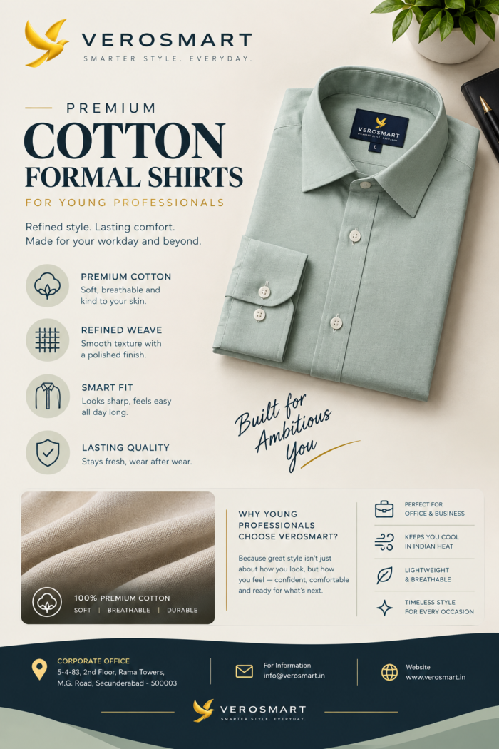 Premium Cotton Formal Shirts for Young Professionals