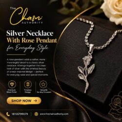 Silver Necklace With Rose Pendant for Everyday Style